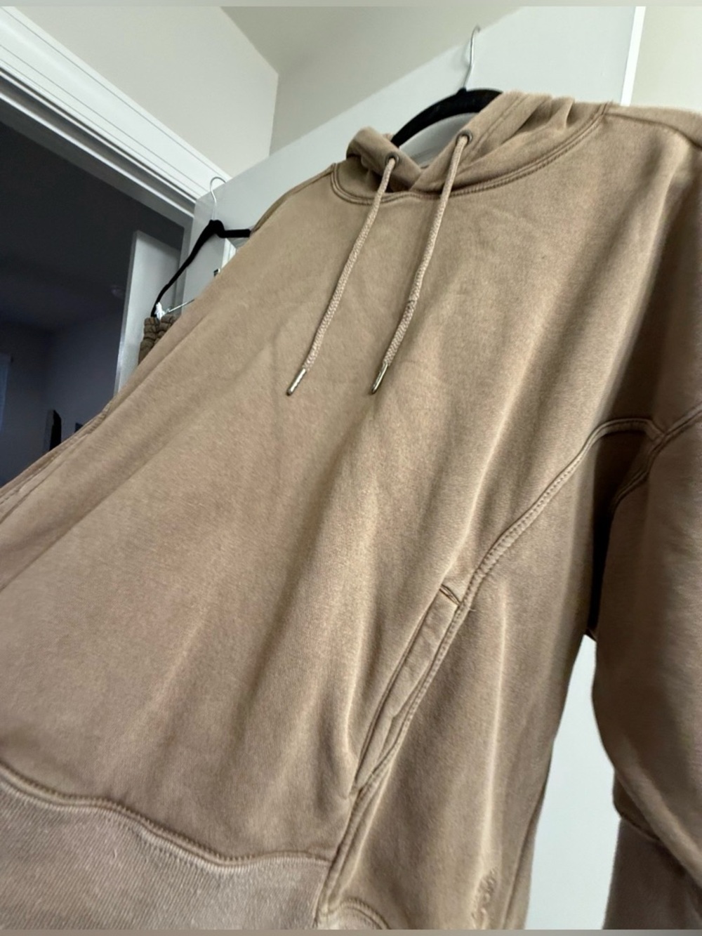 FREE MOVEMENT Taupe Oversized Pullover Hoodie - XS